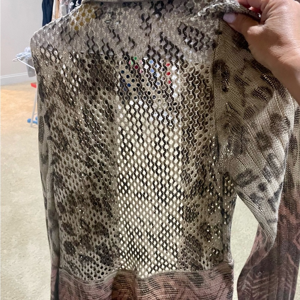 Alberto Makali Brown and Black Snakeskin Sweater